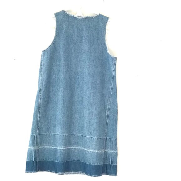 Anthropologie Holding Horses denim mini dress women's XS country western crochet - Picture 5 of 6